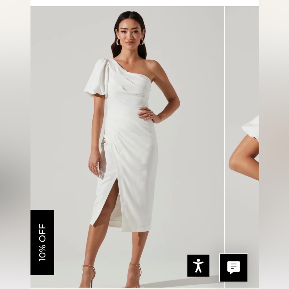 Astr Joelle one shoulder midi dress